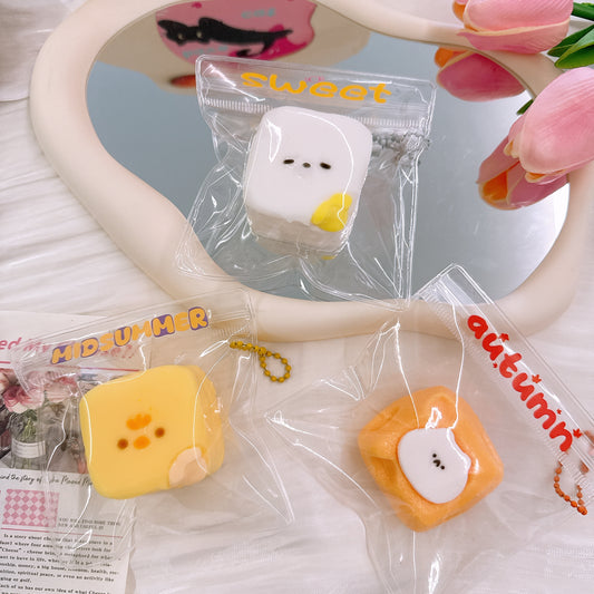 チーズブロック＆チーズシリーズ 手作りスクイーズ 食品グレードシリコン ストレス解消スローリバウンド トレンドアクセサリー【全店5,000円以上で送料無料】