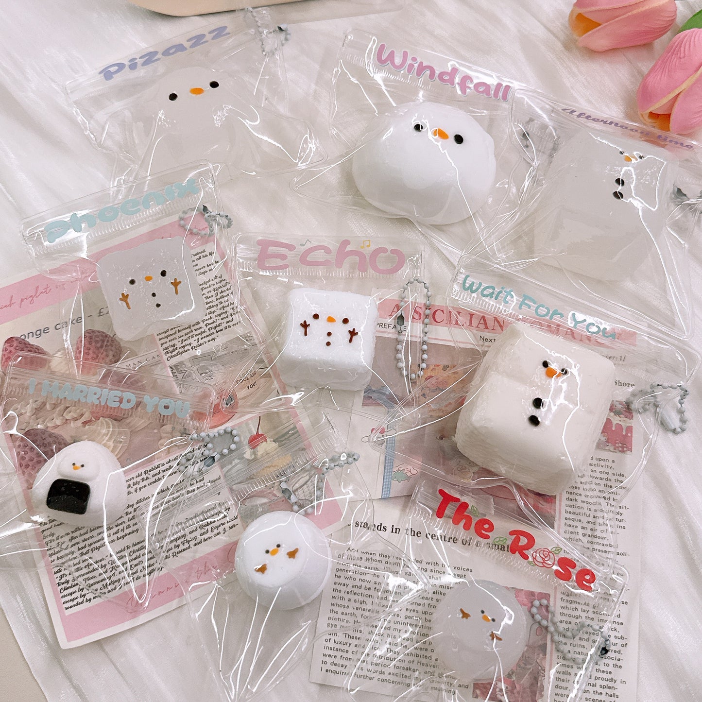 冬の雪だるまシリーズ 手作り高級スクイーズ 食品グレードシリコン ストレス解消スローリバウンド トレンドアクセサリー【全店5,000円以上で送料無料】