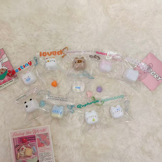 子猫ソフトキャンディ捏々（にんにん） 手作りシリコン ストレス解消 ゆっくり戻る トレンドおもちゃ チャーム【全店5,000円以上で送料無料】