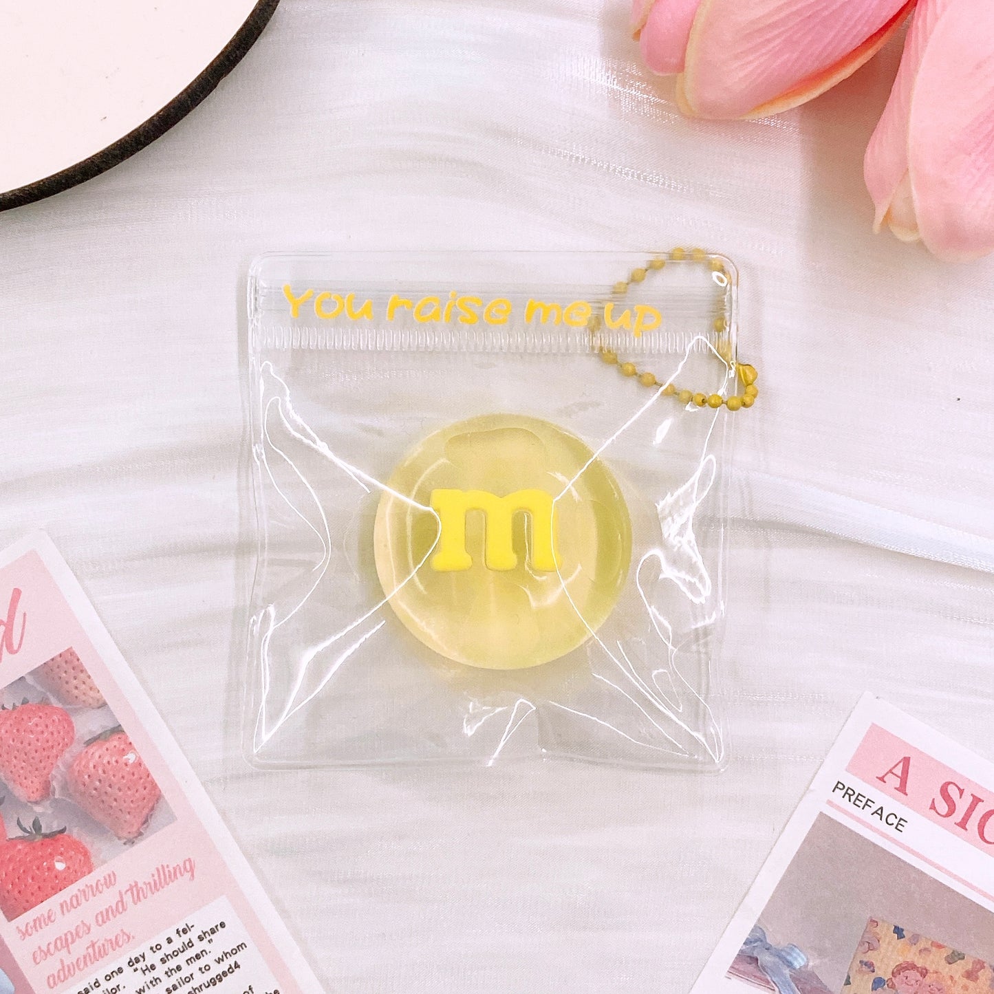 クリアM&M's 手作り高級感 スクイーズ 食品グレードシリコン ストレス解消スローリバウンド トレンドキーホルダー【全店5,000円以上で送料無料】