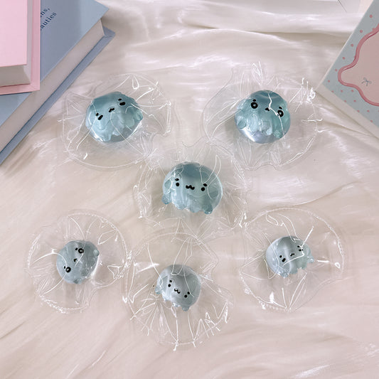 クリアブルークラゲ 手作り精巧スクイーズ 食品グレードシリコン ストレス解消スローリバウンド トレンド玩具【全店5,000円以上で送料無料】