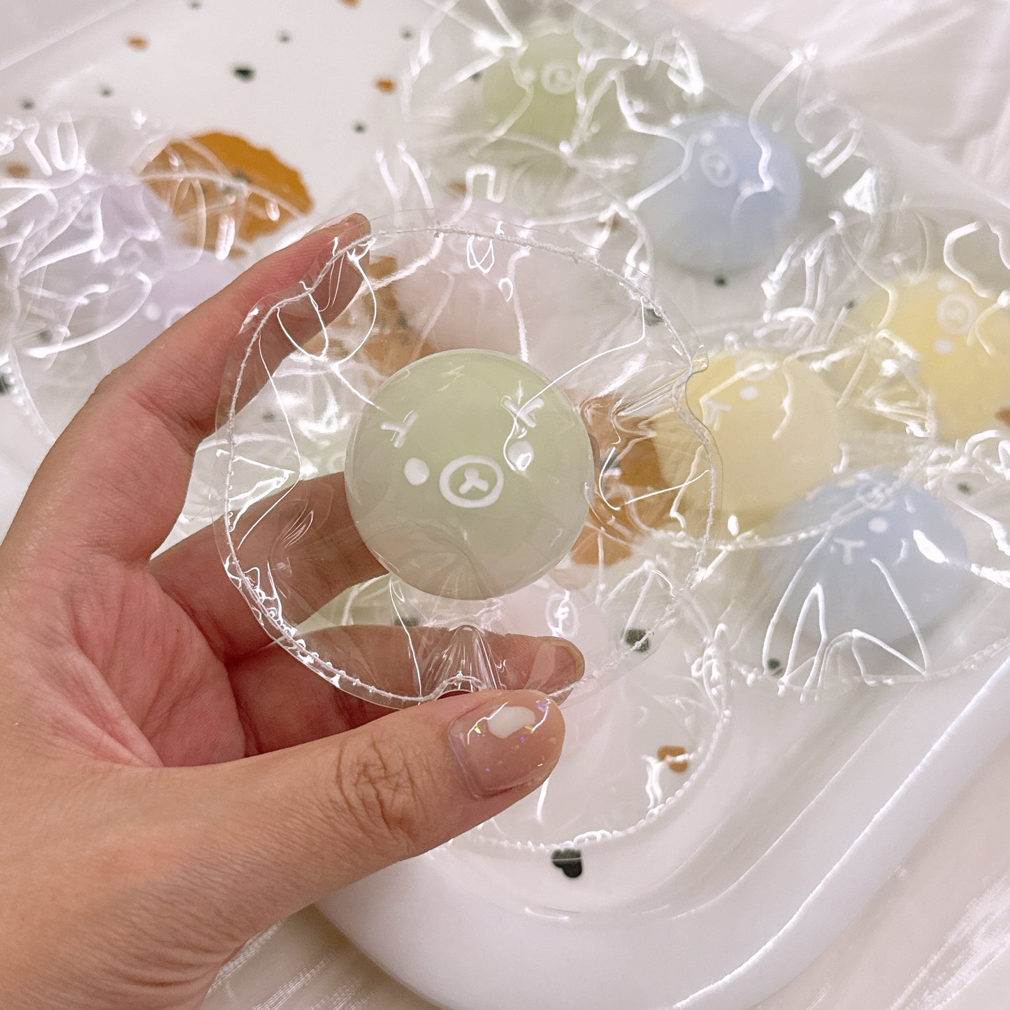 リラックマ 餡入りお団子シリーズ 手作りスクイーズ 食品グレードシリコン ストレス解消 遅回弾 トレンドチャーム【全店5,000円以上で送料無料】