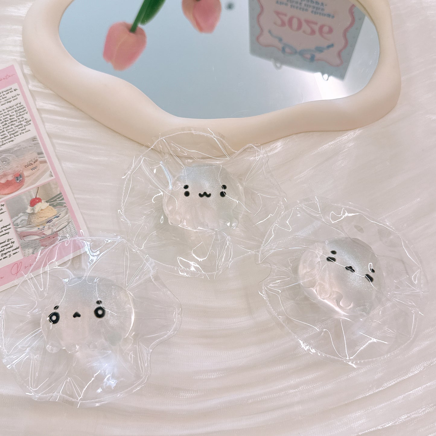 透明パールクラゲ 手作り精巧スクイーズ 食品グレードシリコン ストレス解消スローリバウンド トレンド玩具【全店5,000円以上で送料無料】