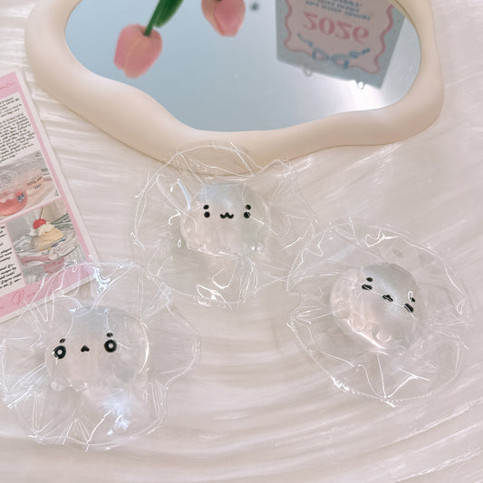 透明パールクラゲ 手作り精巧スクイーズ 食品グレードシリコン ストレス解消スローリバウンド トレンド玩具【全店5,000円以上で送料無料】